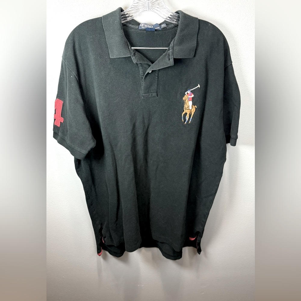 Polo Ralph Lauren Men's Black Short Sleeve Big‎ Pony Shirt Size XL
